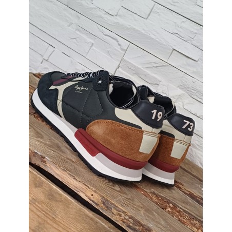 Baskets homme Pepe Jeans Brit Print noires