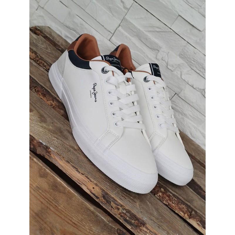 Baskets homme Pepe Jeans Kenton court blanches