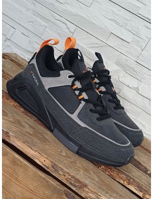 Baskets homme Kaporal Dolpi noires et grises bi-matière