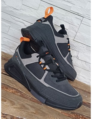 Baskets homme Kaporal Dolpi noires et grises bi-matière