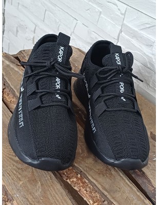 Baskets homme Kaporal Dofino noires souples et légères style chaussette