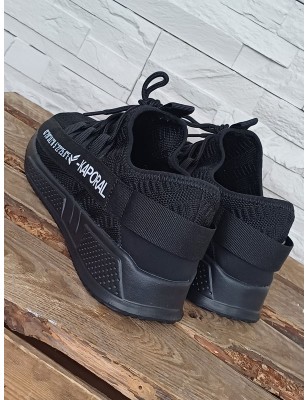 Baskets homme Kaporal Dofino noires souples et légères style chaussette