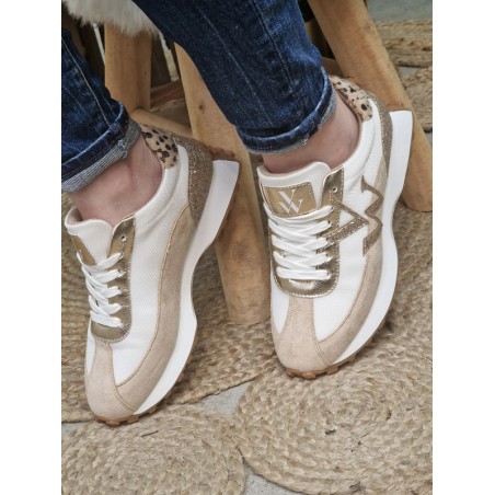 Baskets femme sneakers Vanessa Wu Faustine beiges