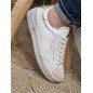 Baskets femme cuir Pepe Jeans Lane moon blanches