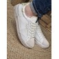 Baskets femme cuir Pepe Jeans Lane moon blanches
