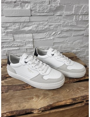 Baskets cuir homme Pepe Jeans Camden street blanches