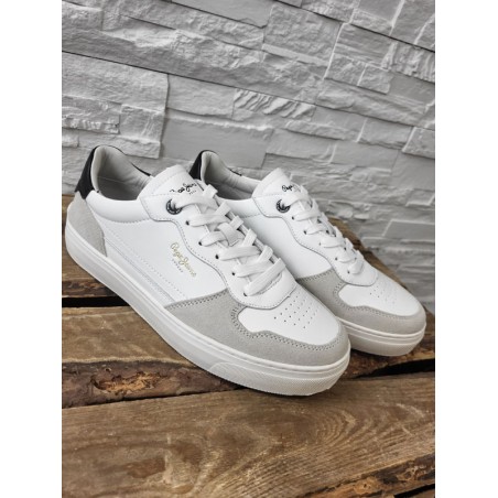 Baskets cuir homme Pepe Jeans Camden street blanches