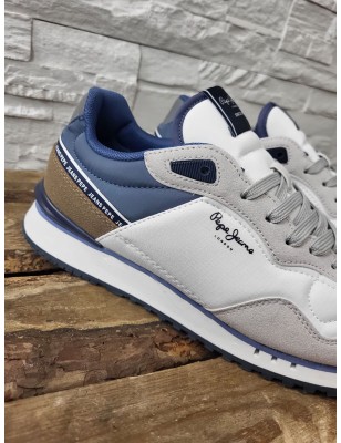 Baskets homme sneakers Pepe Jeans London seal blanches