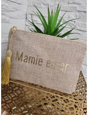 Pochette message "Mamie en or" avec pompon