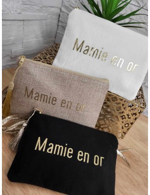 Pochette message "Mamie en or" avec pompon