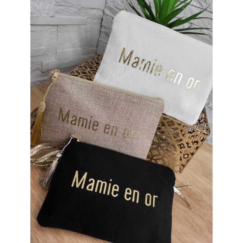 Pochette message "Mamie en or" avec pompon
