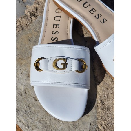 Mules femme Guess Hammi2 blanches