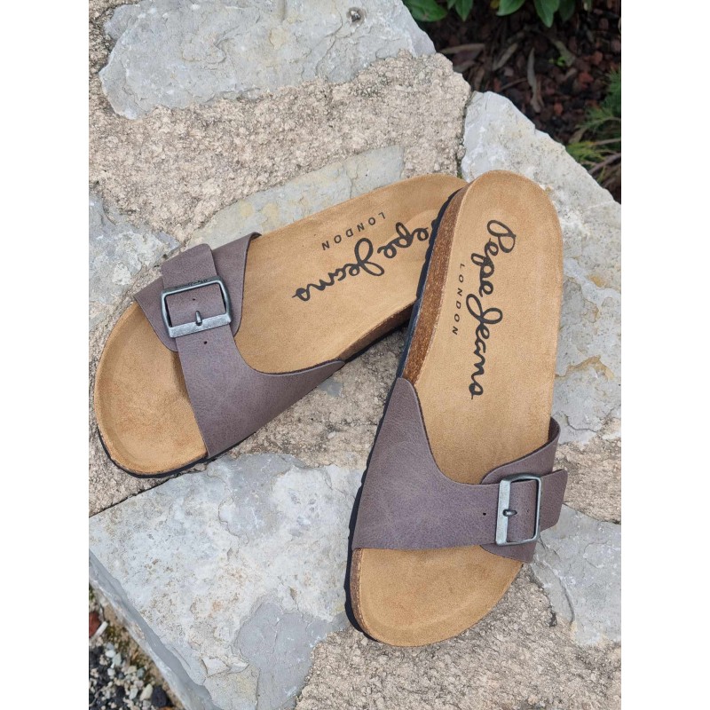 Mules homme Pepe Jeans Bio basic marron