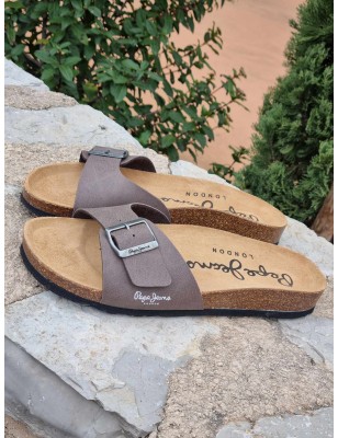 Mules homme Pepe Jeans Bio basic marron