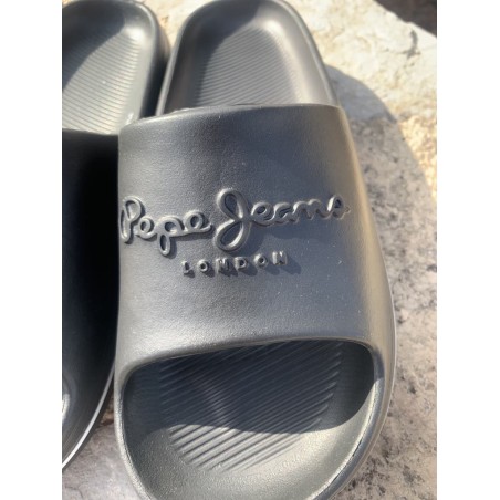 Claquettes homme Pepe Jeans Beach slide noires