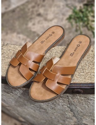 Mules femme Becky camel