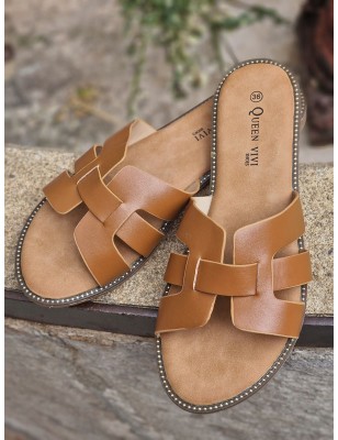 Mules femme Becky camel