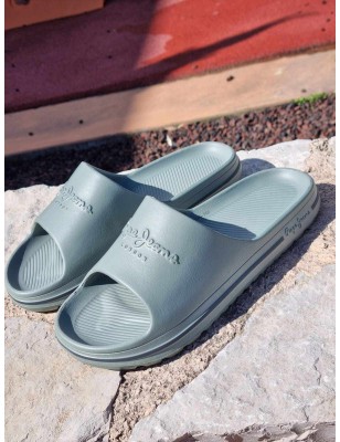 Claquettes homme Pepe Jeans Beach slide kaki