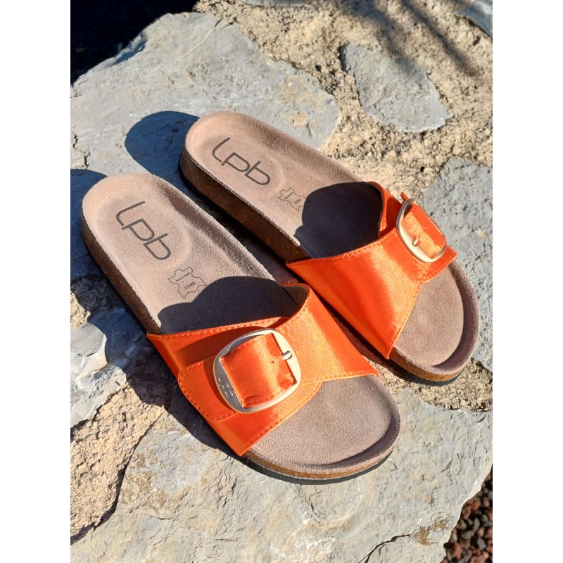 Mules femme LPB Fleurice orange