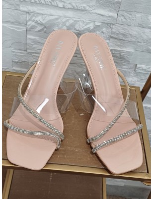 Escarpins femme strass Louana nude