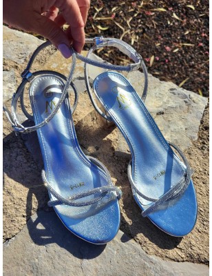 Escarpins femme strass Anna argentés