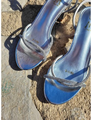 Escarpins femme strass Anna argentés