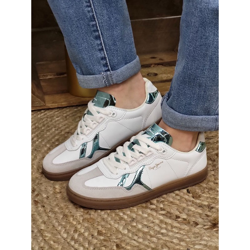 Baskets femme cuir Pepe Jeans Ball rise blanches Baskets femme cuir Pepe Jeans Ball rise blanches