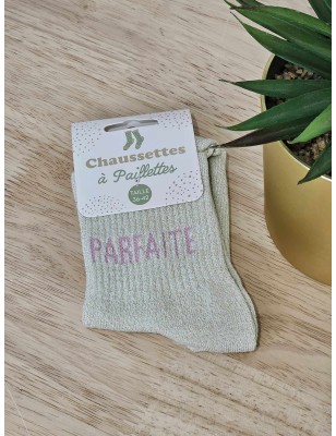 Chaussettes à paillettes "parfaite" dorées