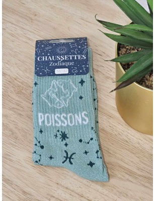 Chaussettes à paillettes "poissons" vertes