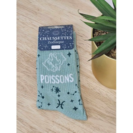 Chaussettes à paillettes "poissons" vertes
