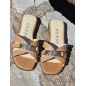 Mules femme Guess cuir Realla camel