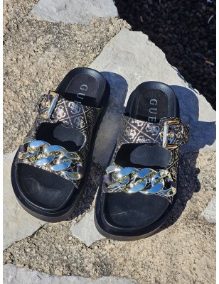 Mules femme Guess Fatema noires