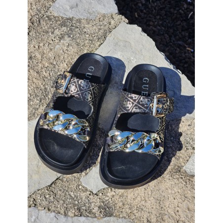 Mules femme Guess Fatema noires