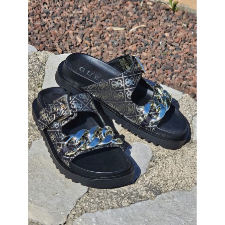 Mules femme Guess Fatema noires