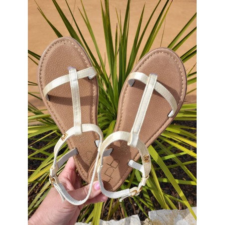 Sandales femme LPB Bulle dorées