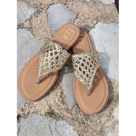 Tongs femme LPB Loane dorées