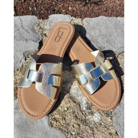 Mules femme LPB Lina dorées