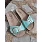 Mules femme LPB Fleurice vert d'eau