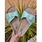 Mules femme LPB Fleurice vert d'eau