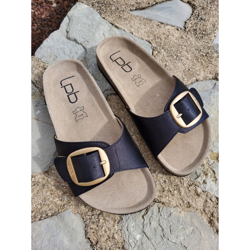 Mules femme LPB Fleurice noires