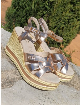 Sandales femme compensées LPB Leana champagne