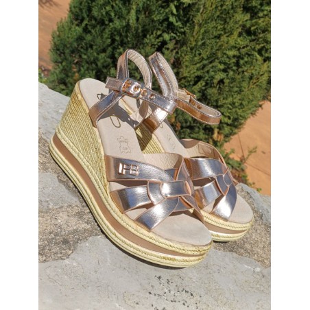 Sandales femme compensées LPB Leana champagne