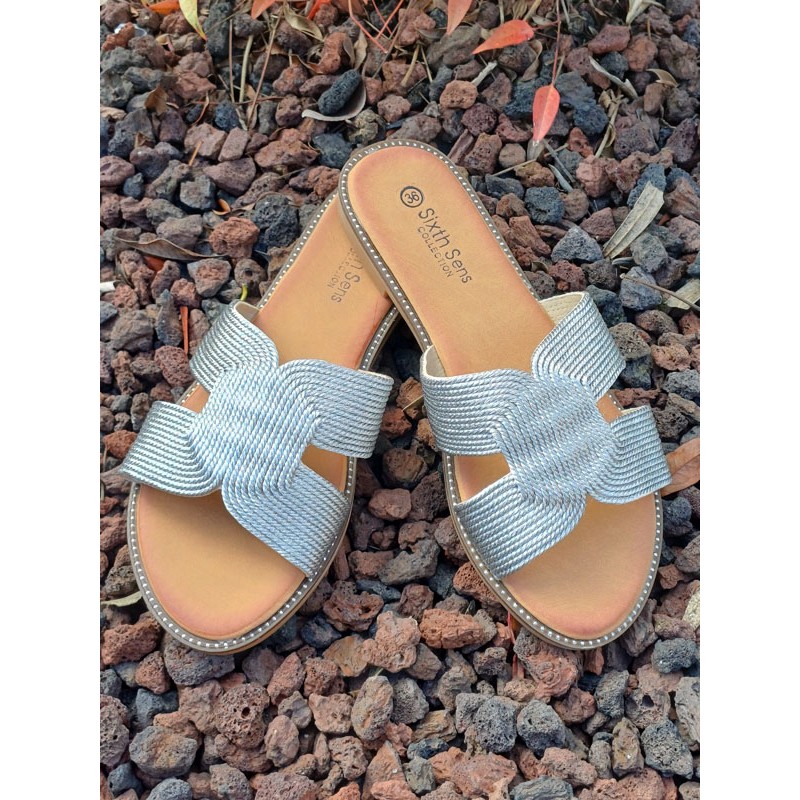 Mules femme Nora argentées