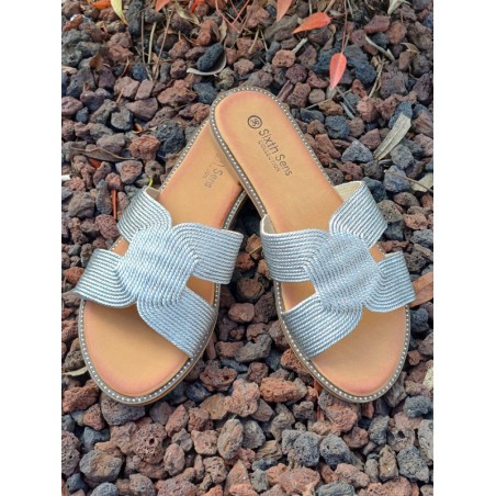 Mules femme Nora argentées