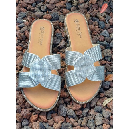 Mules femme Nora argentées