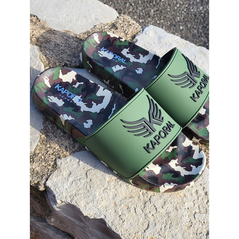 Claquettes homme Kaporal Becal kaki
