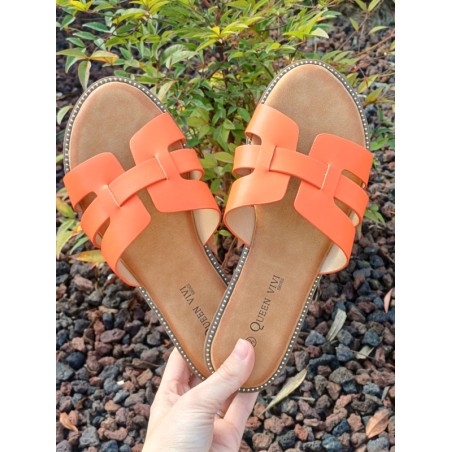 Mules femme Becky orange