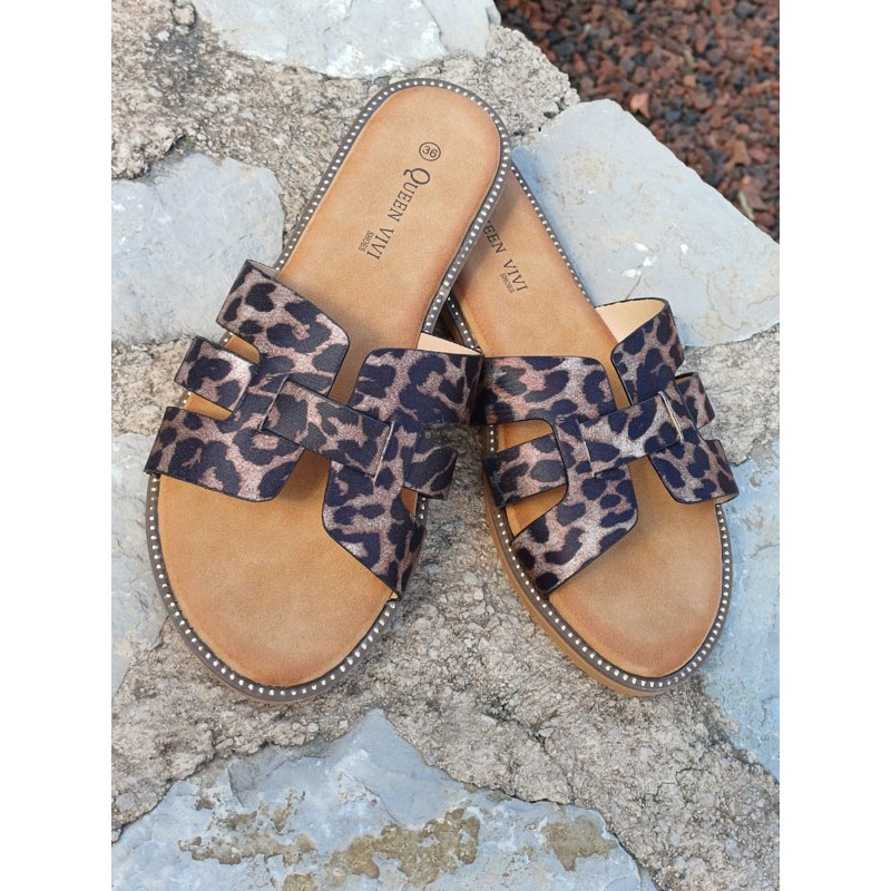 Mules femme Becky léopard