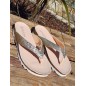 Tongs femme Oriane dorées pailletées