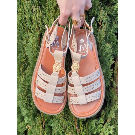 Sandales femme Wilo beiges